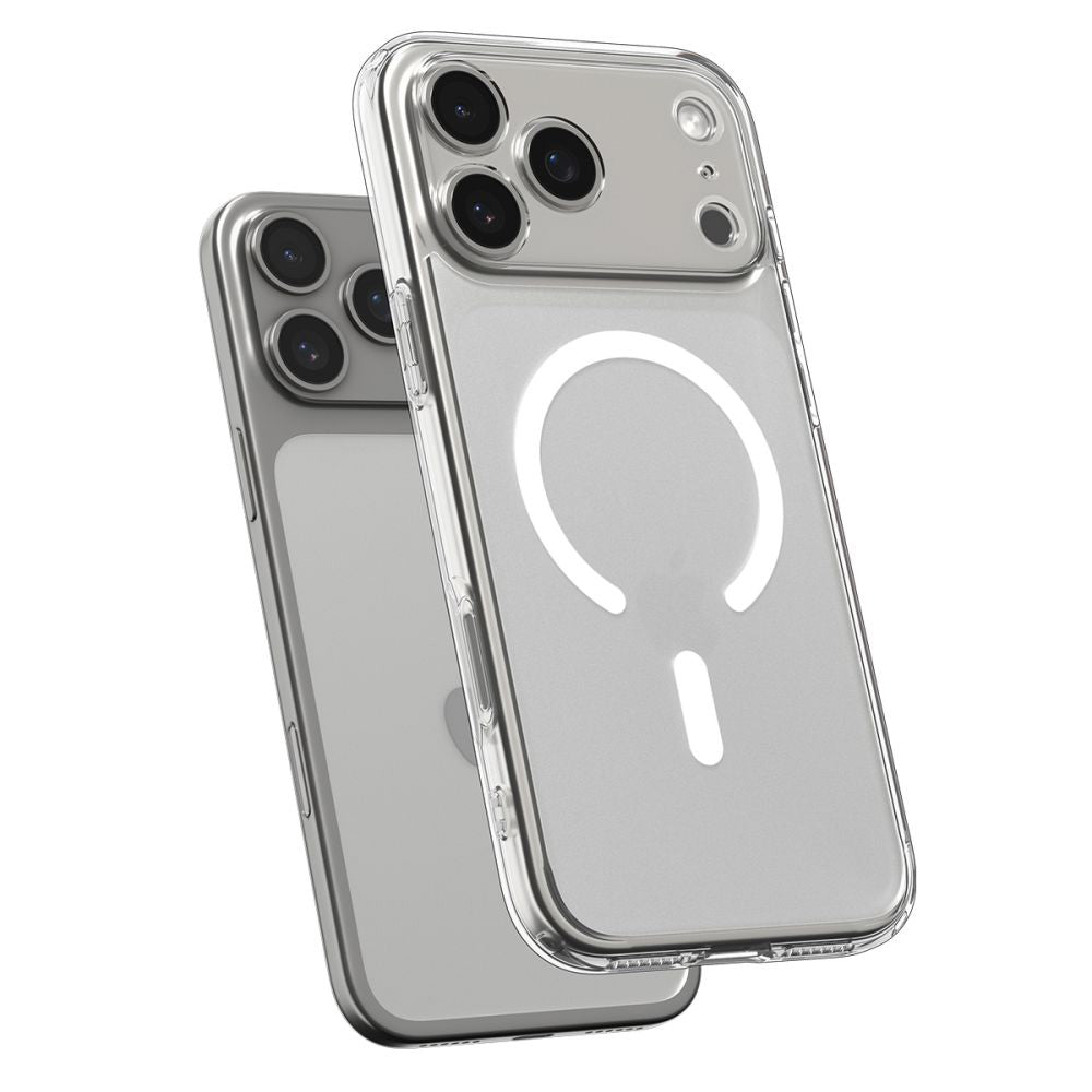 Husa MagSafe pentru Apple iPhone 17 Pro, Spigen, Ultra Hybrid, Alba Satinata ACS10350