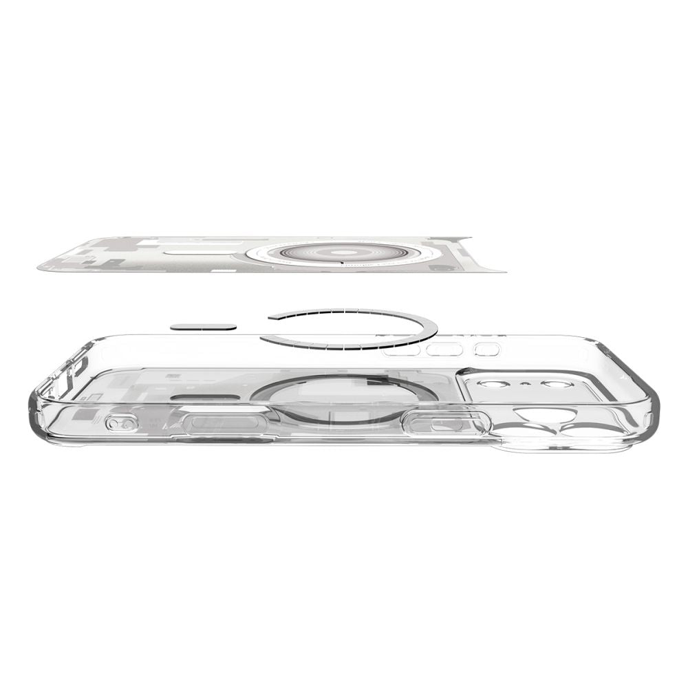 Husa MagSafe pentru Apple iPhone 17 Pro, Spigen, Ultra Hybrid Zero One, Alba ACS10351