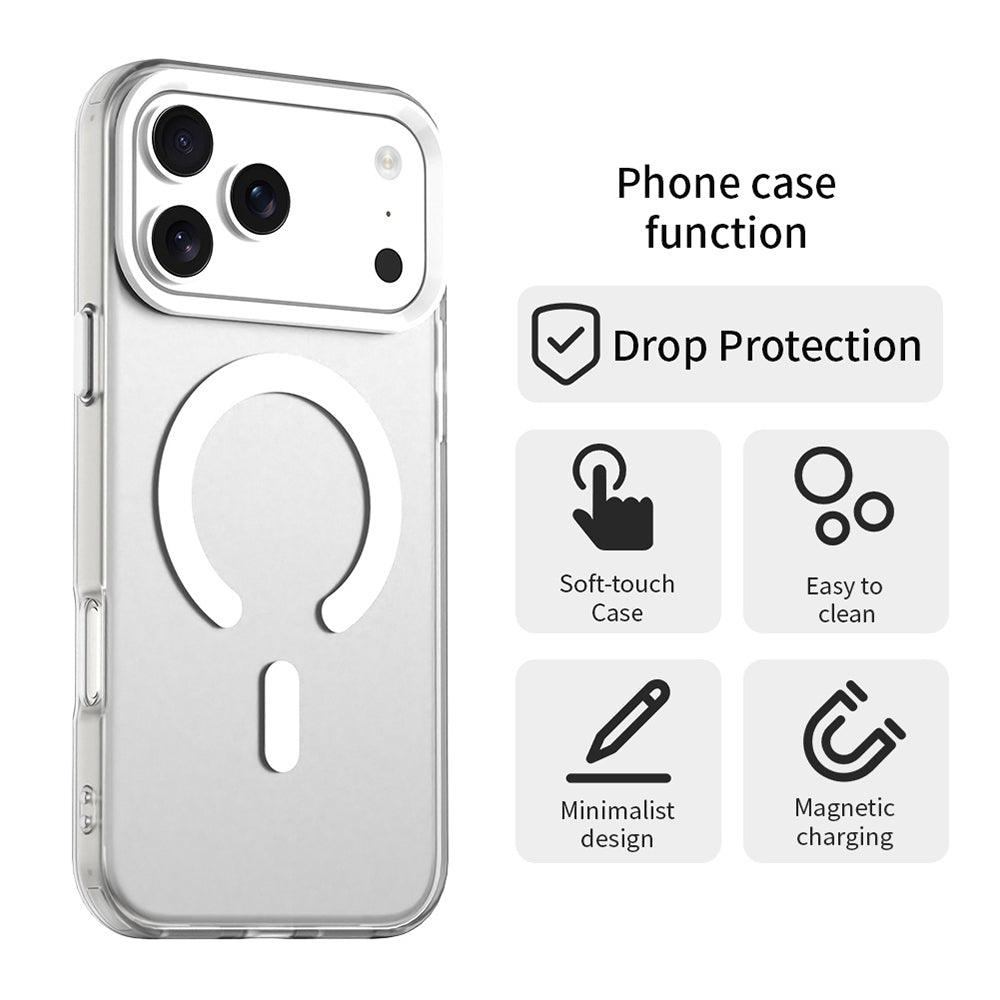 Husa MagSafe pentru Apple iPhone 17 Pro, Techsuit, CandyCase, Alba