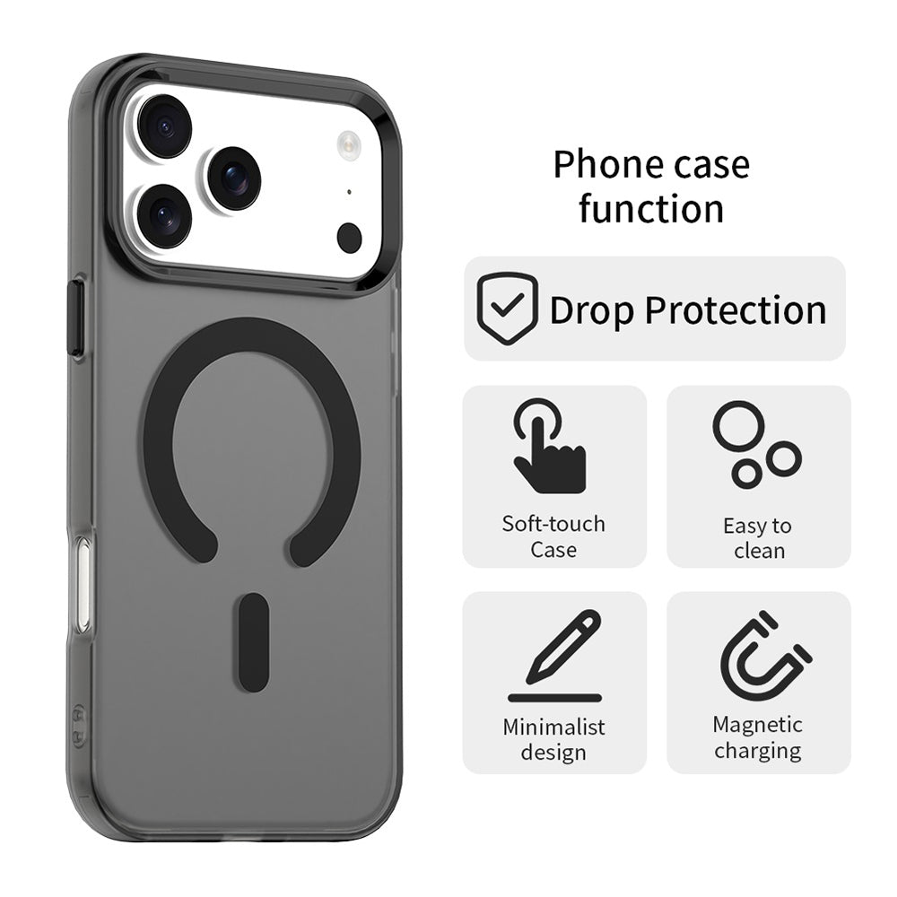 Husa MagSafe pentru Apple iPhone 17 Pro, Techsuit, CandyCase, Neagra