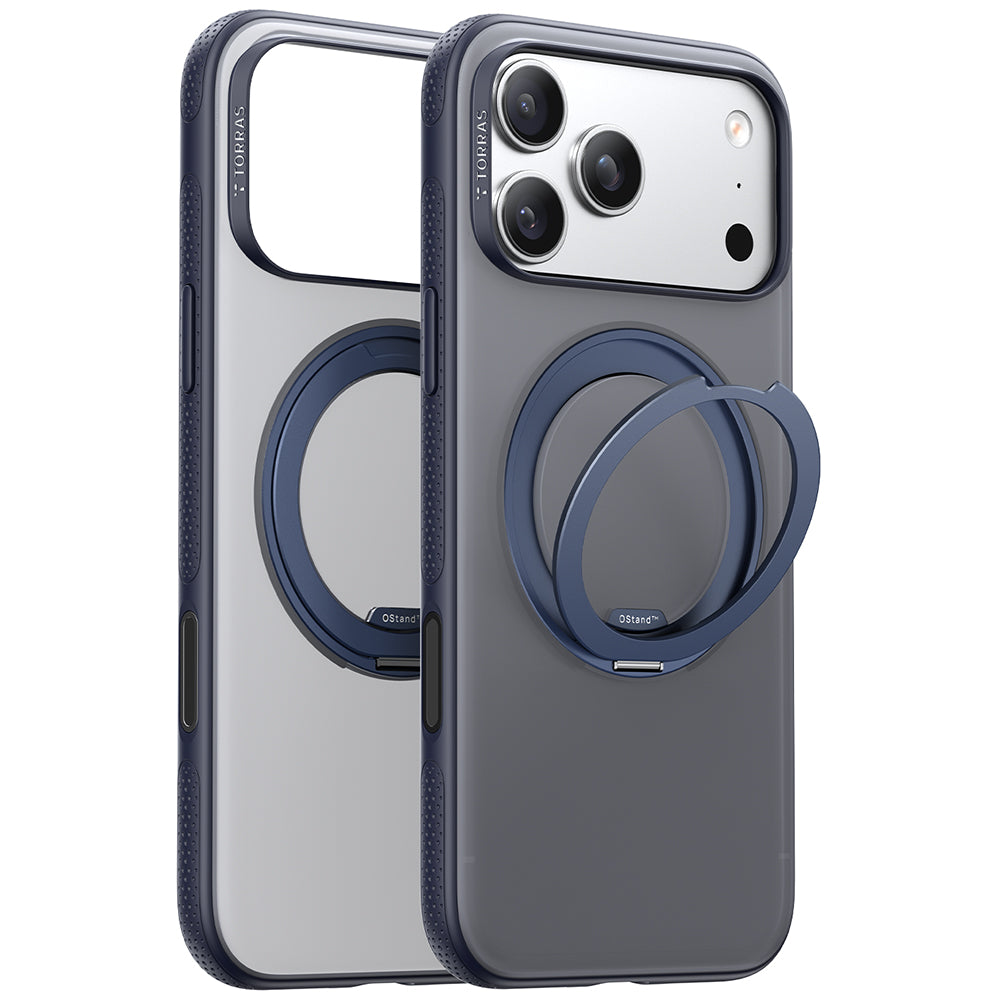 Husa MagSafe pentru Apple iPhone 17 Pro, Torras, Ostand R Fitness, Bleumarin