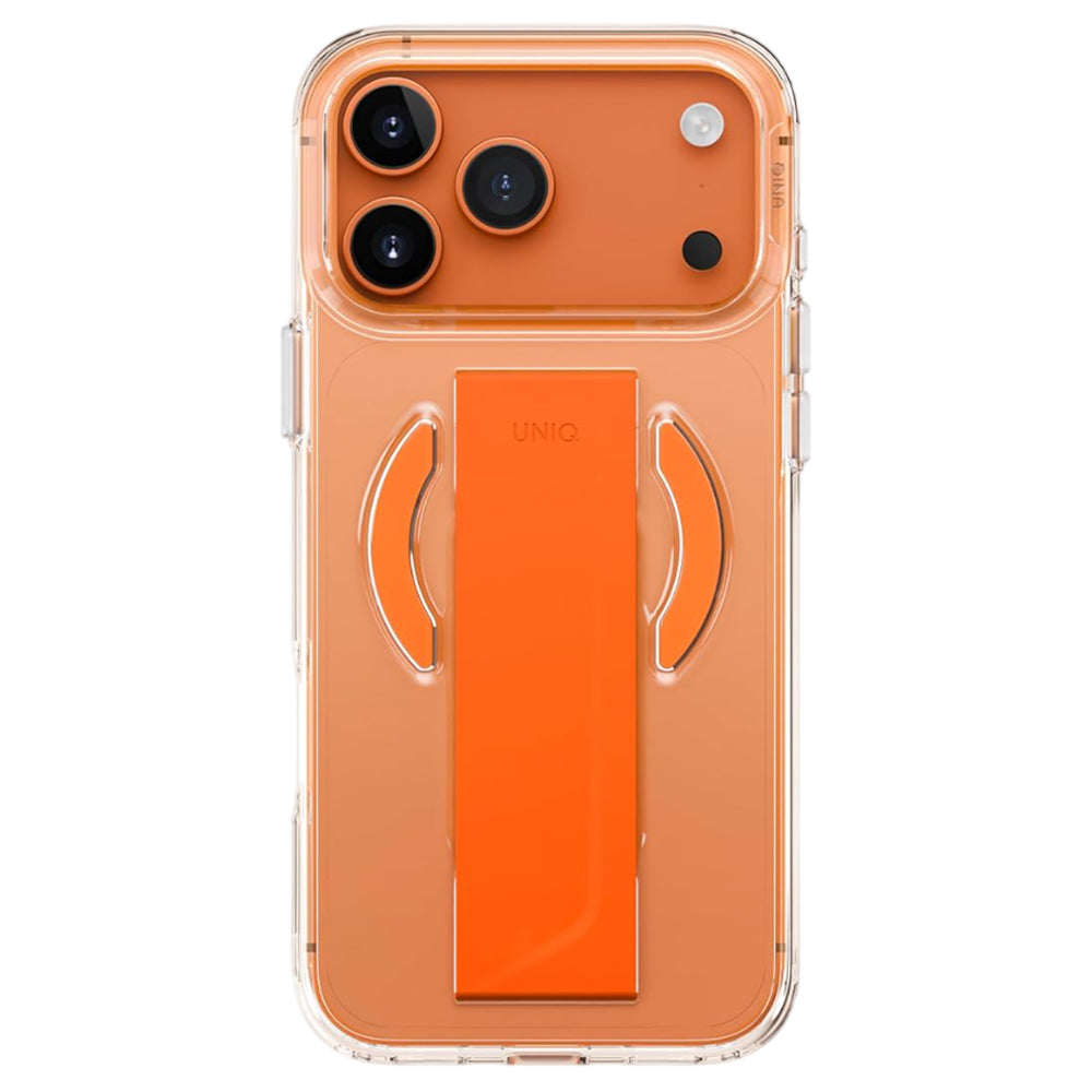 Husa MagSafe pentru Apple iPhone 17 Pro, UNIQ, Heldro Air MagClick, Transparenta Portocalie