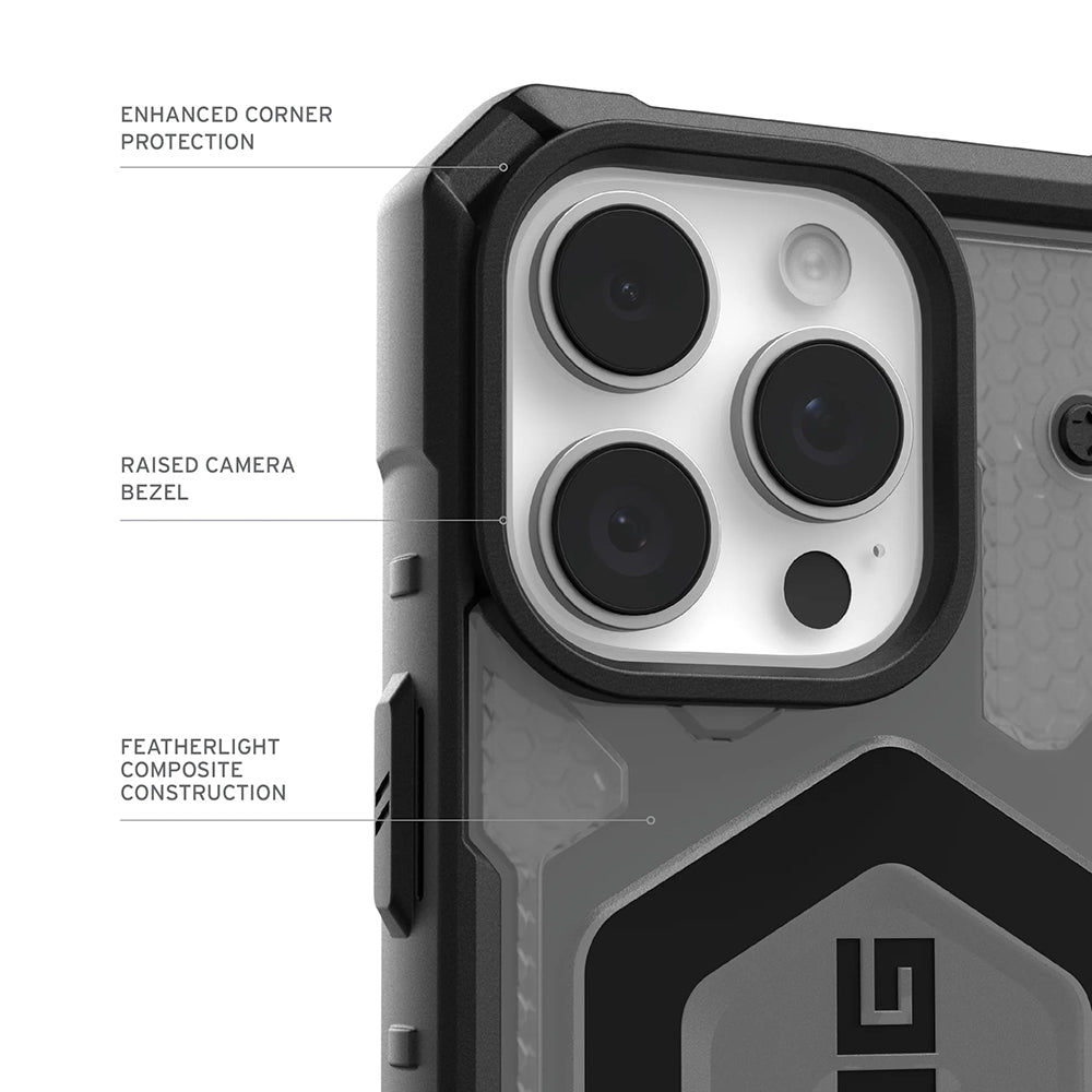 Husa MagSafe pentru Apple iPhone 17 Pro, Urban Armor Gear, Pathfinder Clear, Gri