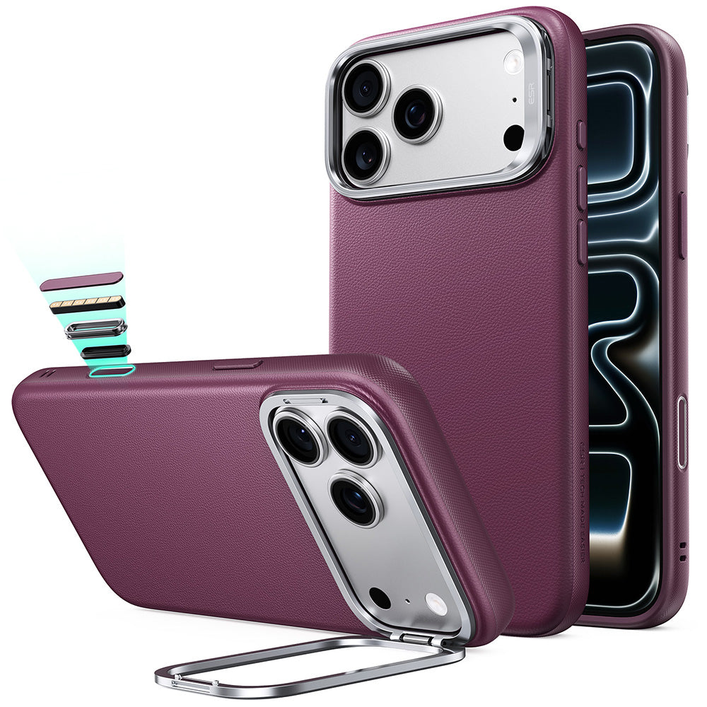 Husa MagSafe pentru Apple iPhone 18 Pro / 17 Pro, ESR, Atelier with Kickstand, Visinie Inchis Satinata