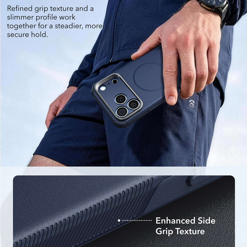 Husa MagSafe pentru Apple iPhone 18 Pro / 17 Pro, ESR, Cyber Armor Kickstand, Albastra