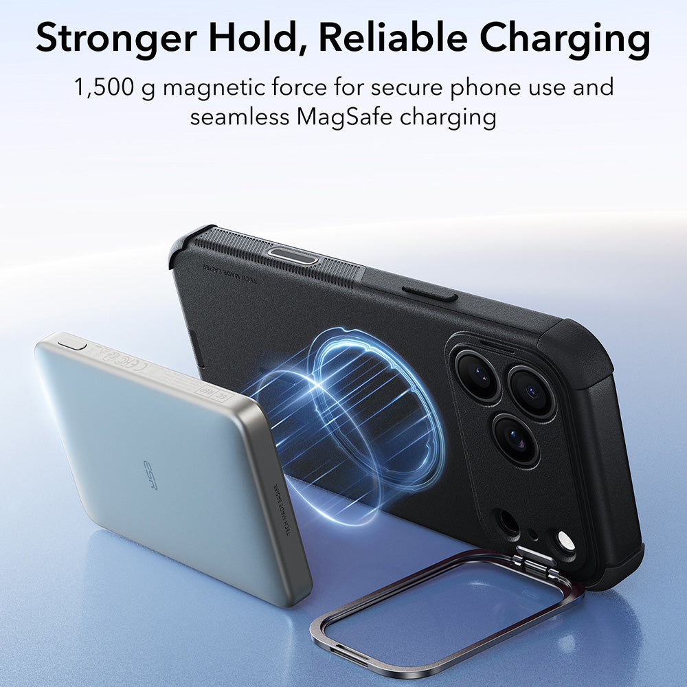 Husa MagSafe pentru Apple iPhone 18 Pro / 17 Pro, ESR, Cyber Armor Kickstand, Neagra