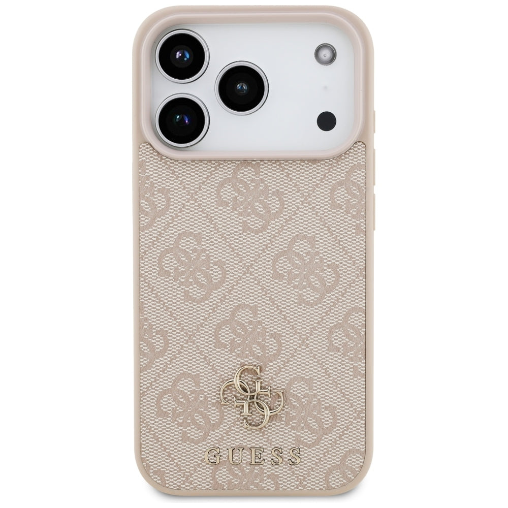 Husa MagSafe pentru Apple iPhone 18 Pro / 17 Pro, Guess, 4G Small and Classic, Roz