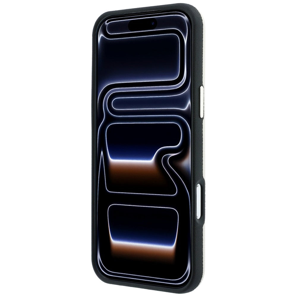 Husa MagSafe pentru Apple iPhone 18 Pro / 17 Pro, Guess, Grained Round Strass Logo, Bej