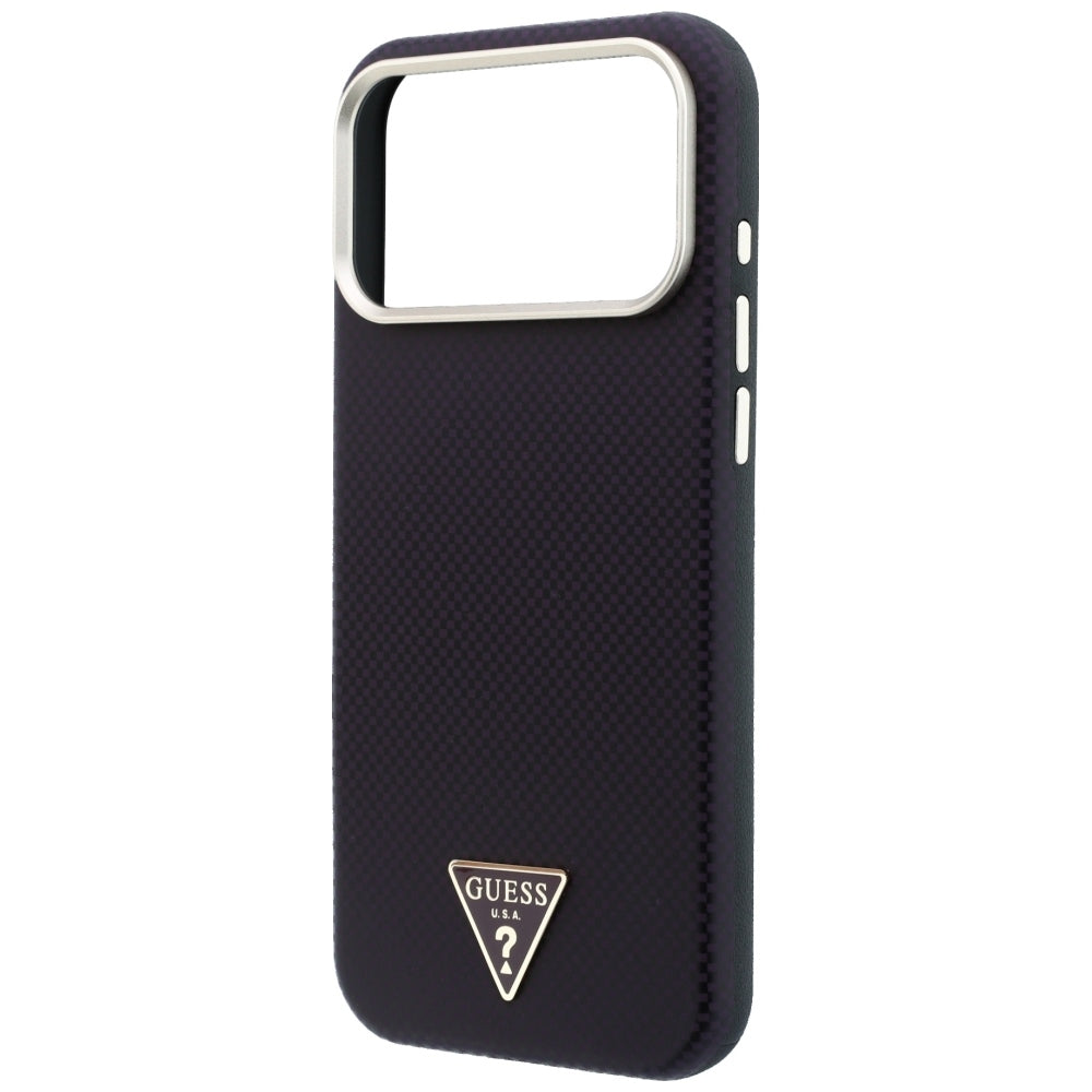Husa MagSafe pentru Apple iPhone 18 Pro / 17 Pro, Guess, Kevlar Triangle Logo, Visinie