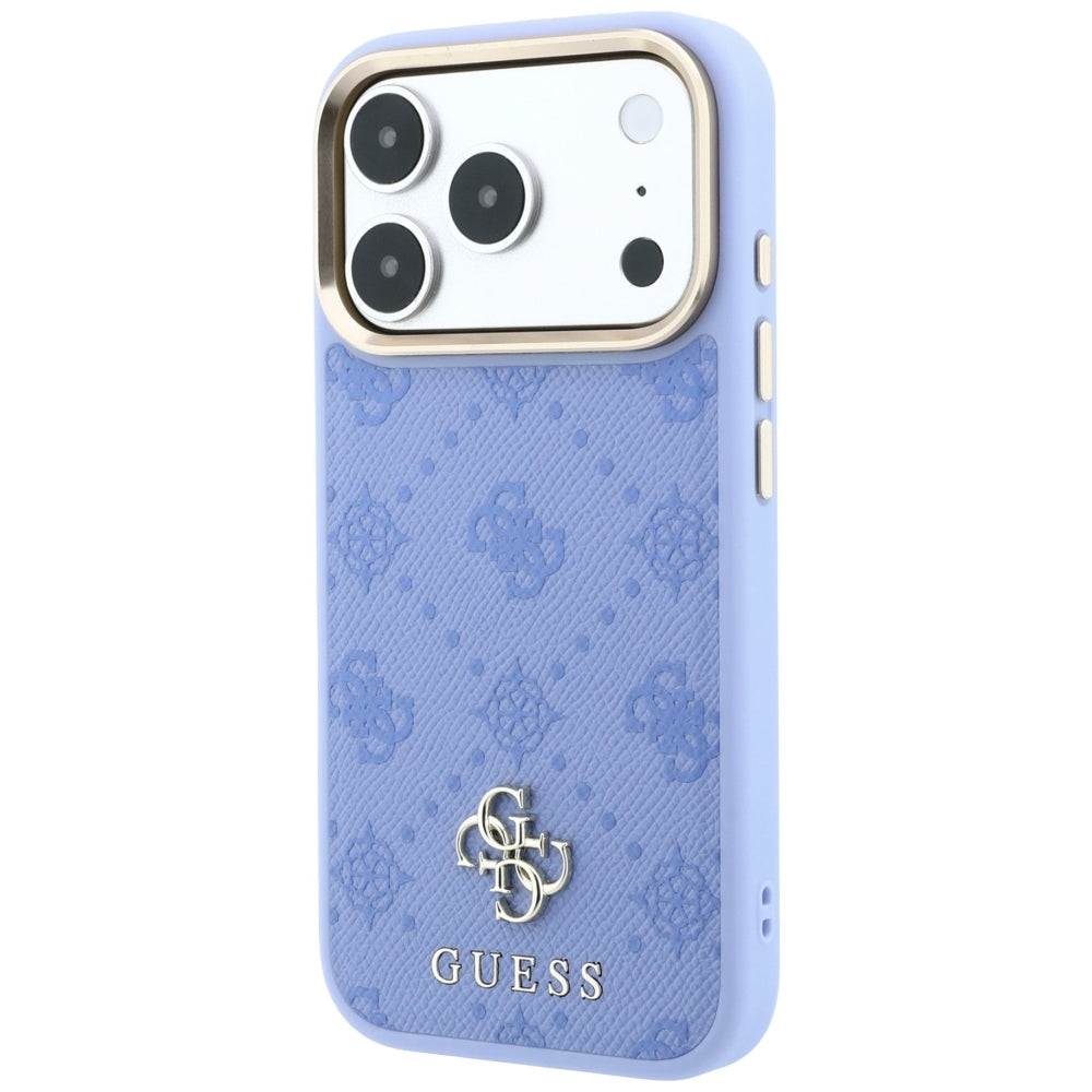 Husa MagSafe pentru Apple iPhone 18 Pro / 17 Pro, Guess, Peony 4G Small Logo, Bleu