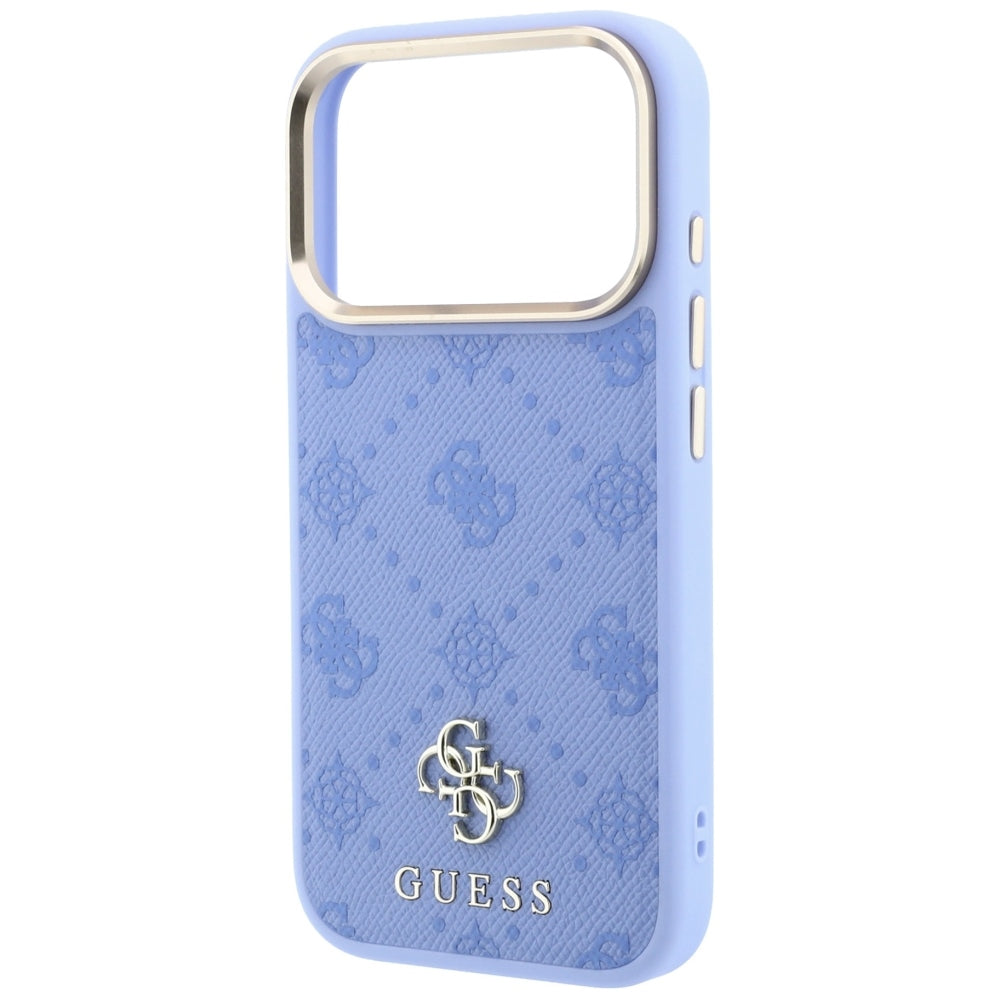 Husa MagSafe pentru Apple iPhone 18 Pro / 17 Pro, Guess, Peony 4G Small Logo, Bleu