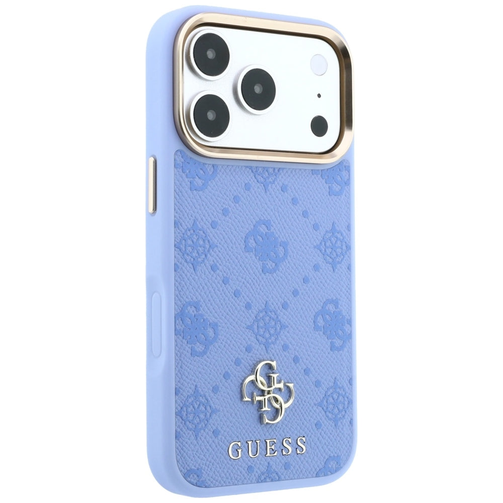 Husa MagSafe pentru Apple iPhone 18 Pro / 17 Pro, Guess, Peony 4G Small Logo, Bleu
