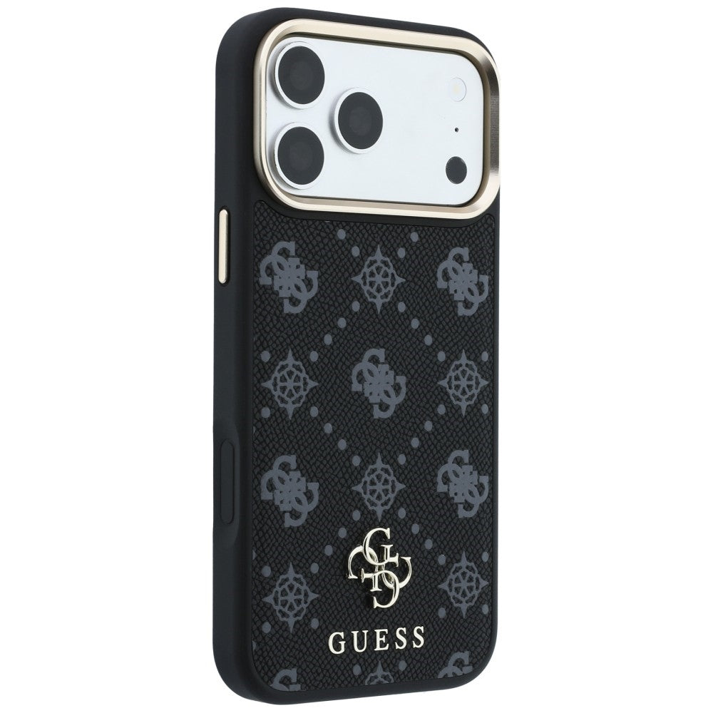 Husa MagSafe pentru Apple iPhone 18 Pro / 17 Pro, Guess, Peony 4G Small Logo, Neagra
