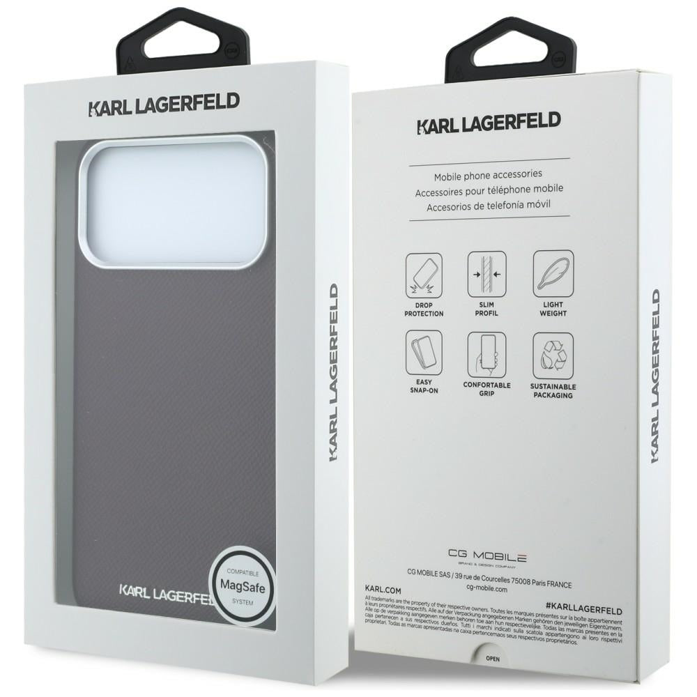 Husa MagSafe pentru Apple iPhone 18 Pro / 17 Pro, Karl Lagerfeld, Grained Elongated Logo, Visinie