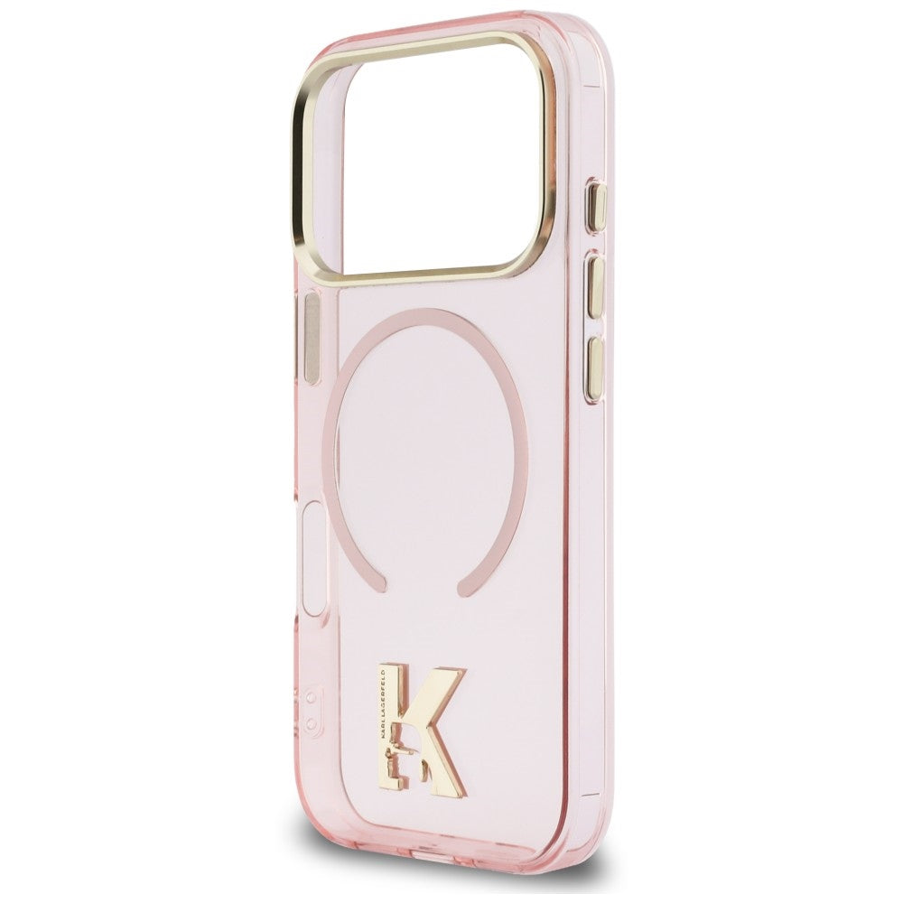 Husa MagSafe pentru Apple iPhone 18 Pro / 17 Pro, Karl Lagerfeld, IML Karl Head Logo, Roz
