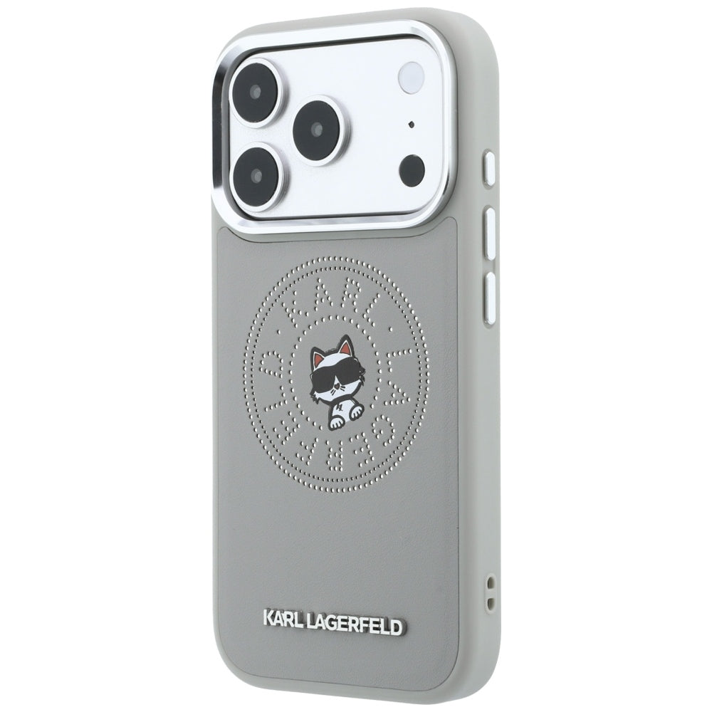 Husa MagSafe pentru Apple iPhone 18 Pro / 17 Pro, Karl Lagerfeld, Point and Choupette Sketch, Gri