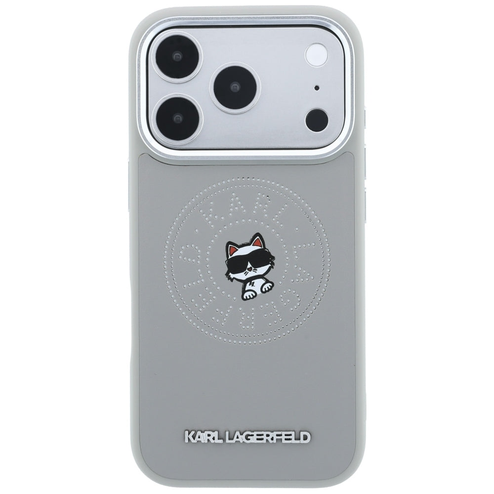 Husa MagSafe pentru Apple iPhone 18 Pro / 17 Pro, Karl Lagerfeld, Point and Choupette Sketch, Gri