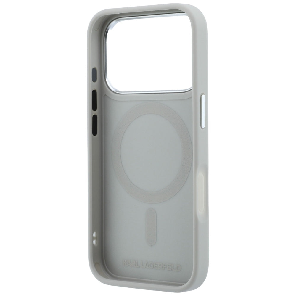Husa MagSafe pentru Apple iPhone 18 Pro / 17 Pro, Karl Lagerfeld, Point and Choupette Sketch, Gri
