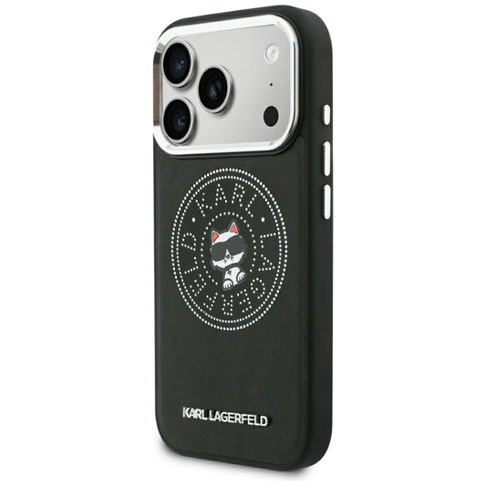 Husa MagSafe pentru Apple iPhone 18 Pro / 17 Pro, Karl Lagerfeld, Point and Choupette Sketch, Neagra