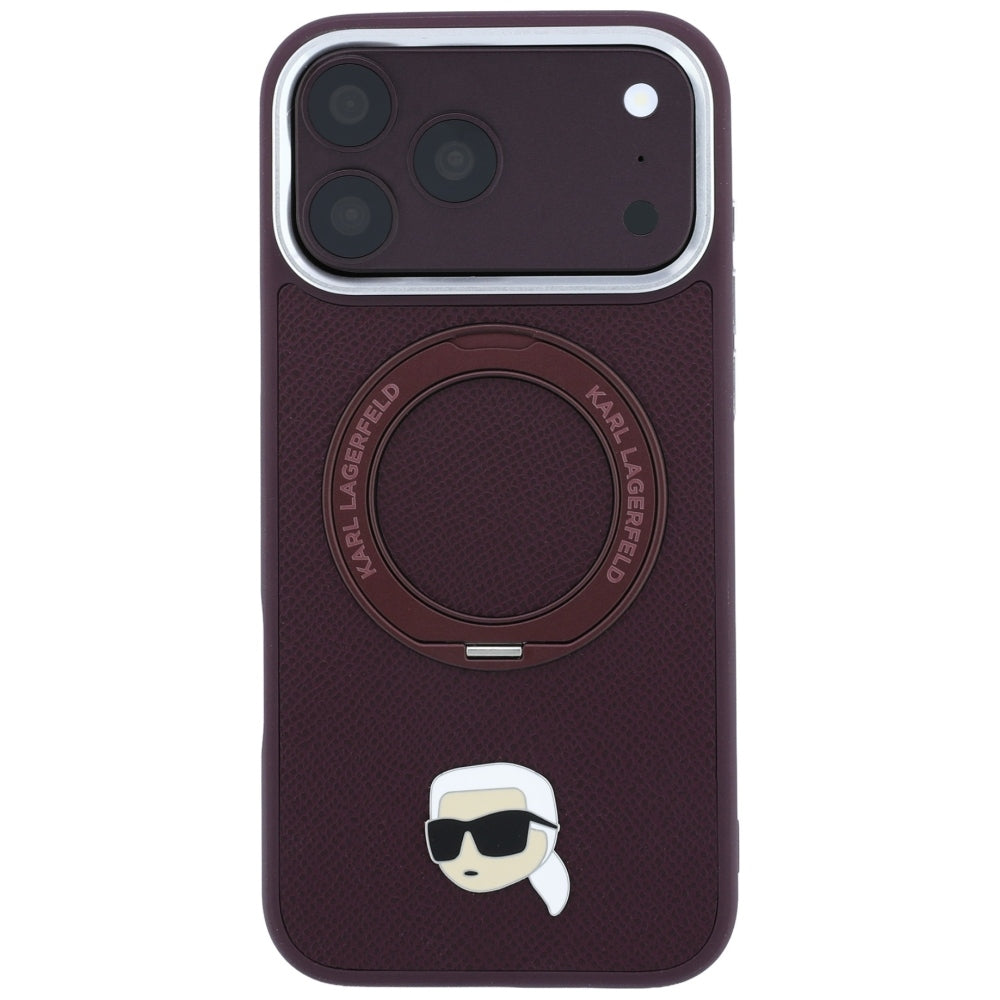 Husa MagSafe pentru Apple iPhone 18 Pro / 17 Pro, Karl Lagerfeld, Ring Stand 360 Karl Pin, Visinie