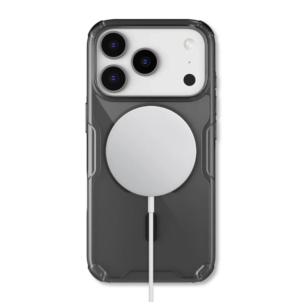 Husa MagSafe pentru Apple iPhone 18 Pro / 17 Pro, Nillkin, Nature Pro, Neagra Transparenta
