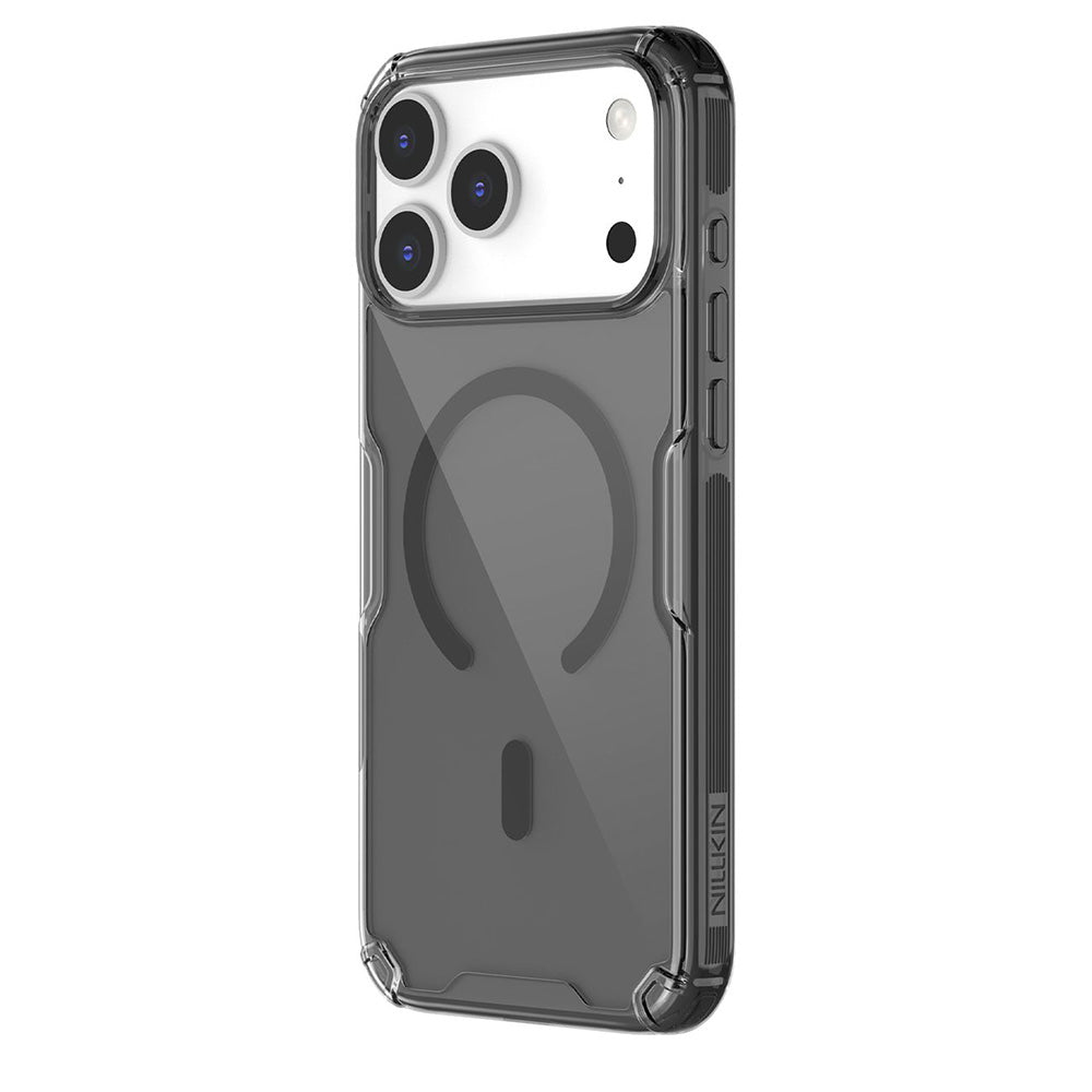 Husa MagSafe pentru Apple iPhone 18 Pro / 17 Pro, Nillkin, Nature Pro, Neagra Transparenta
