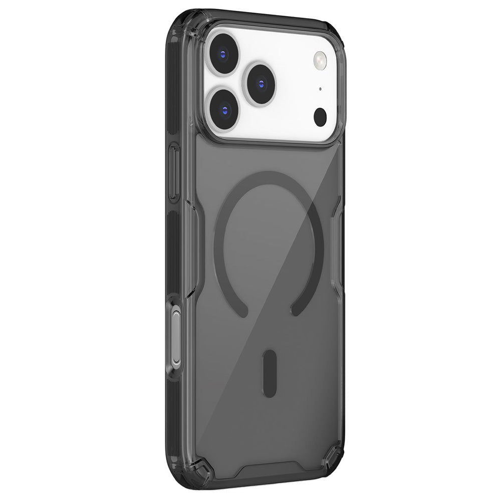 Husa MagSafe pentru Apple iPhone 18 Pro / 17 Pro, Nillkin, Nature Pro, Neagra Transparenta