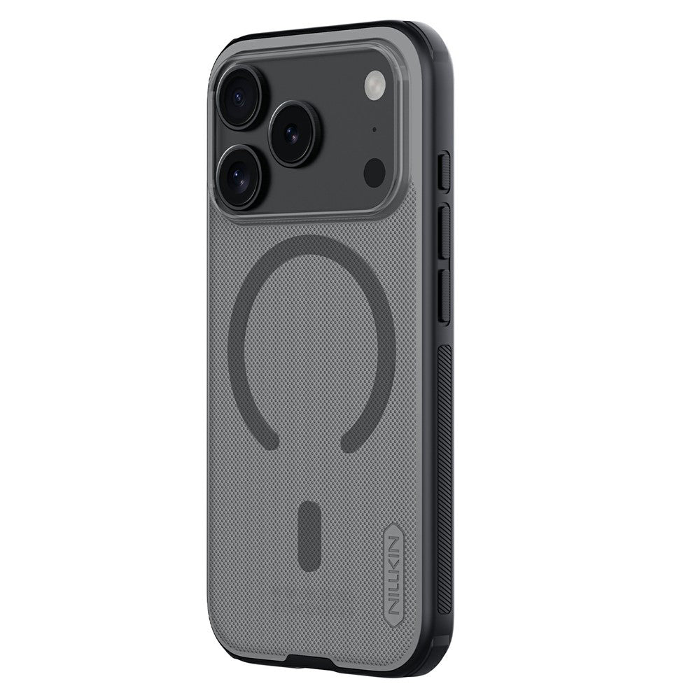 Husa MagSafe pentru Apple iPhone 18 Pro / 17 Pro, Nillkin, Super Shield Pro, Neagra Transparenta Satinata