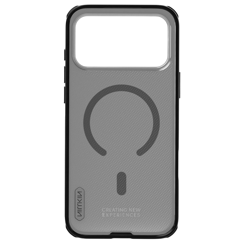 Husa MagSafe pentru Apple iPhone 18 Pro / 17 Pro, Nillkin, Super Shield Pro, Neagra Transparenta Satinata