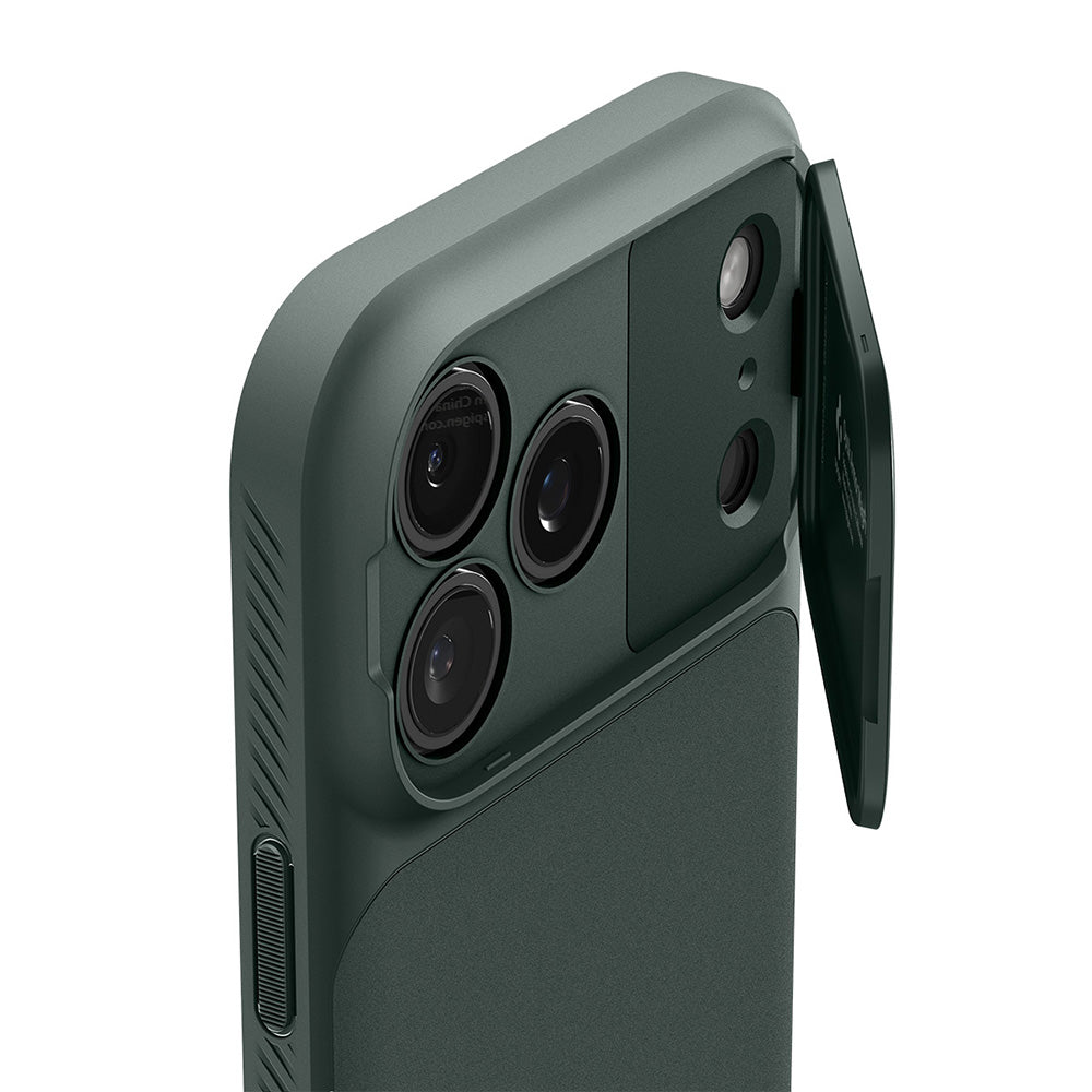 Husa MagSafe pentru Apple iPhone 18 Pro / 17 Pro, Spigen, Optik Armor, Verde ACS09954
