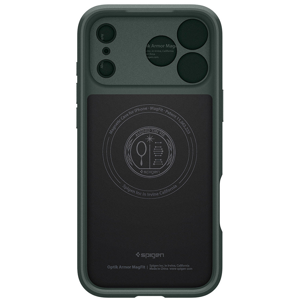 Husa MagSafe pentru Apple iPhone 18 Pro / 17 Pro, Spigen, Optik Armor, Verde ACS09954