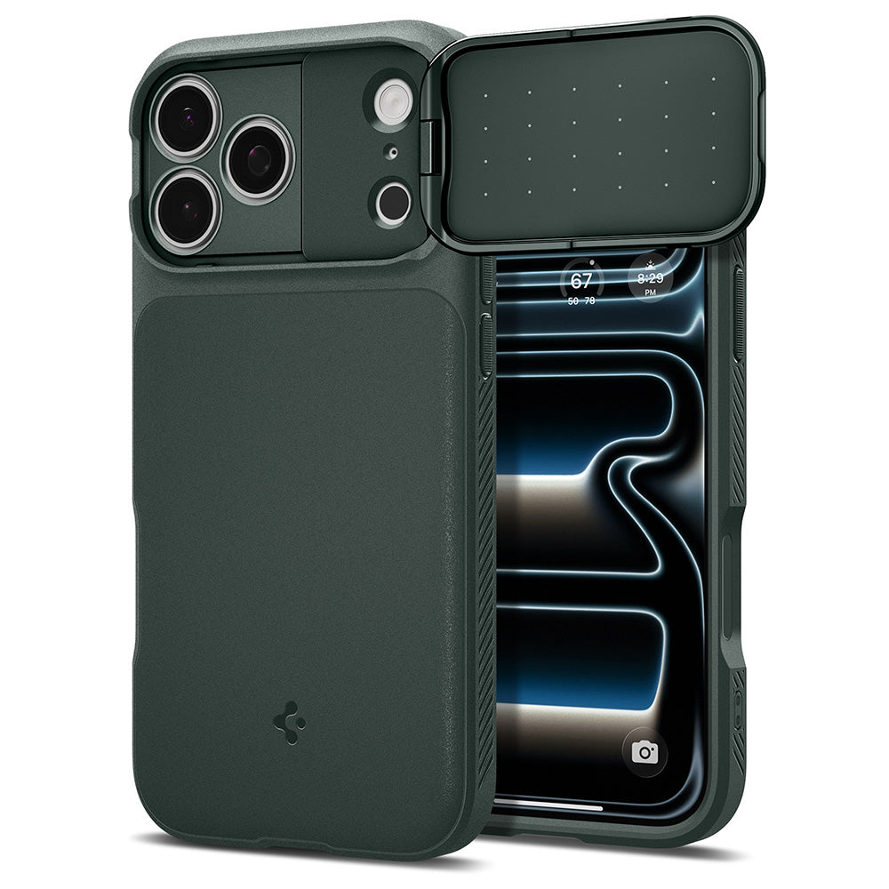 Husa MagSafe pentru Apple iPhone 18 Pro / 17 Pro, Spigen, Optik Armor, Verde ACS09954