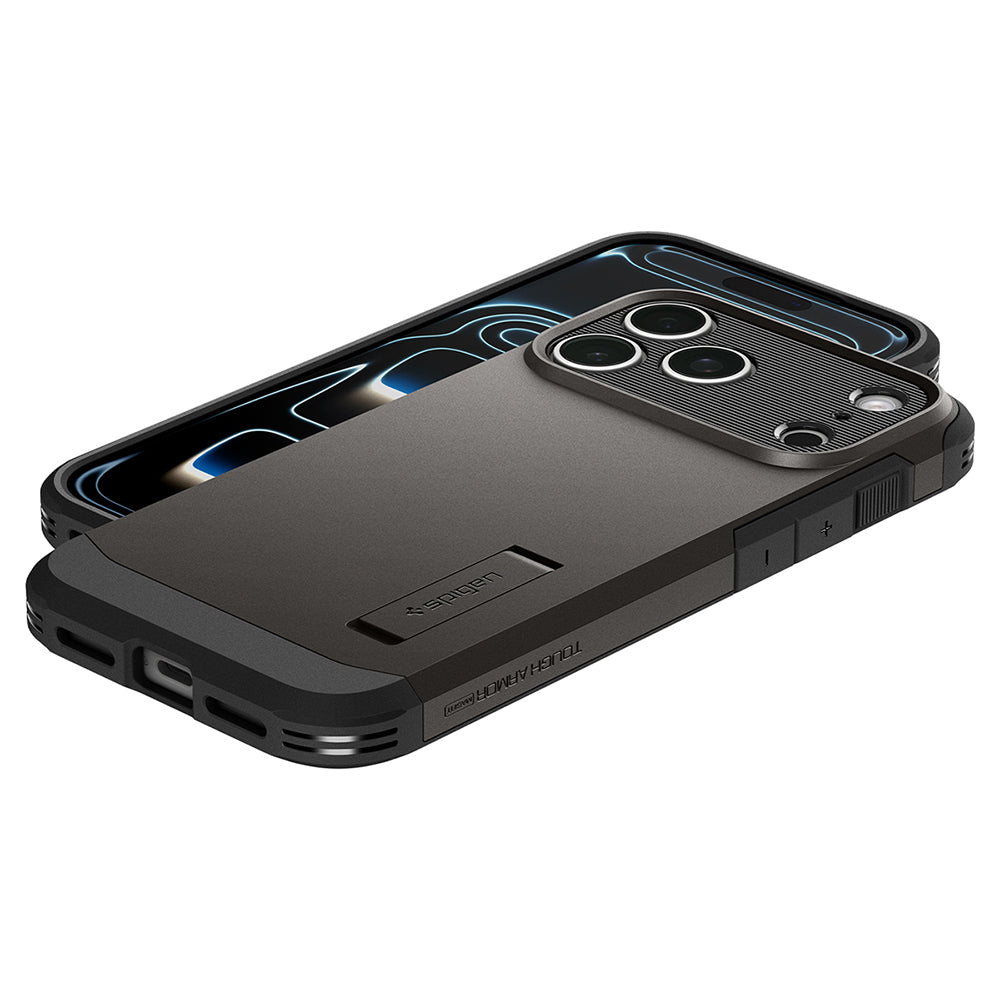 Husa MagSafe pentru Apple iPhone 18 Pro / 17 Pro, Spigen, Tough Armor T, Gri ACS12174