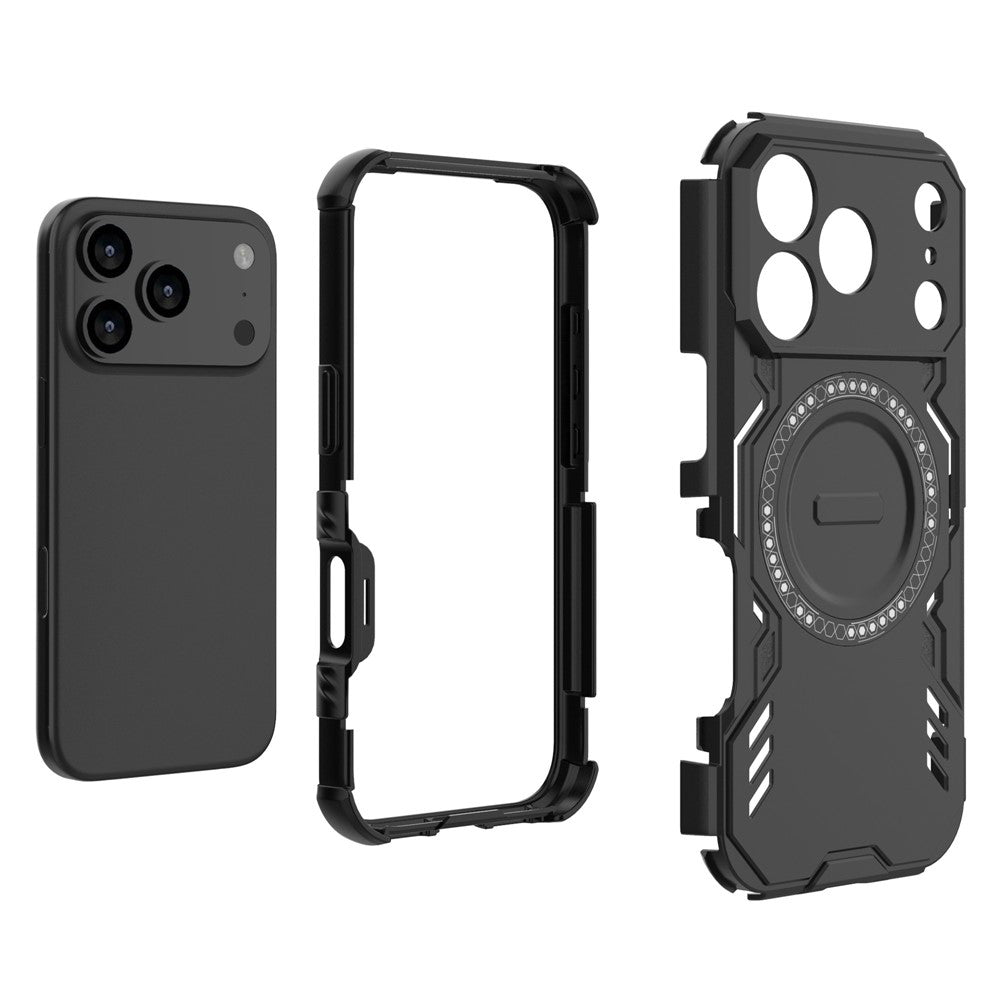 Husa MagSafe pentru Apple iPhone 18 Pro / 17 Pro, Techsuit, ArmorMag, Neagra