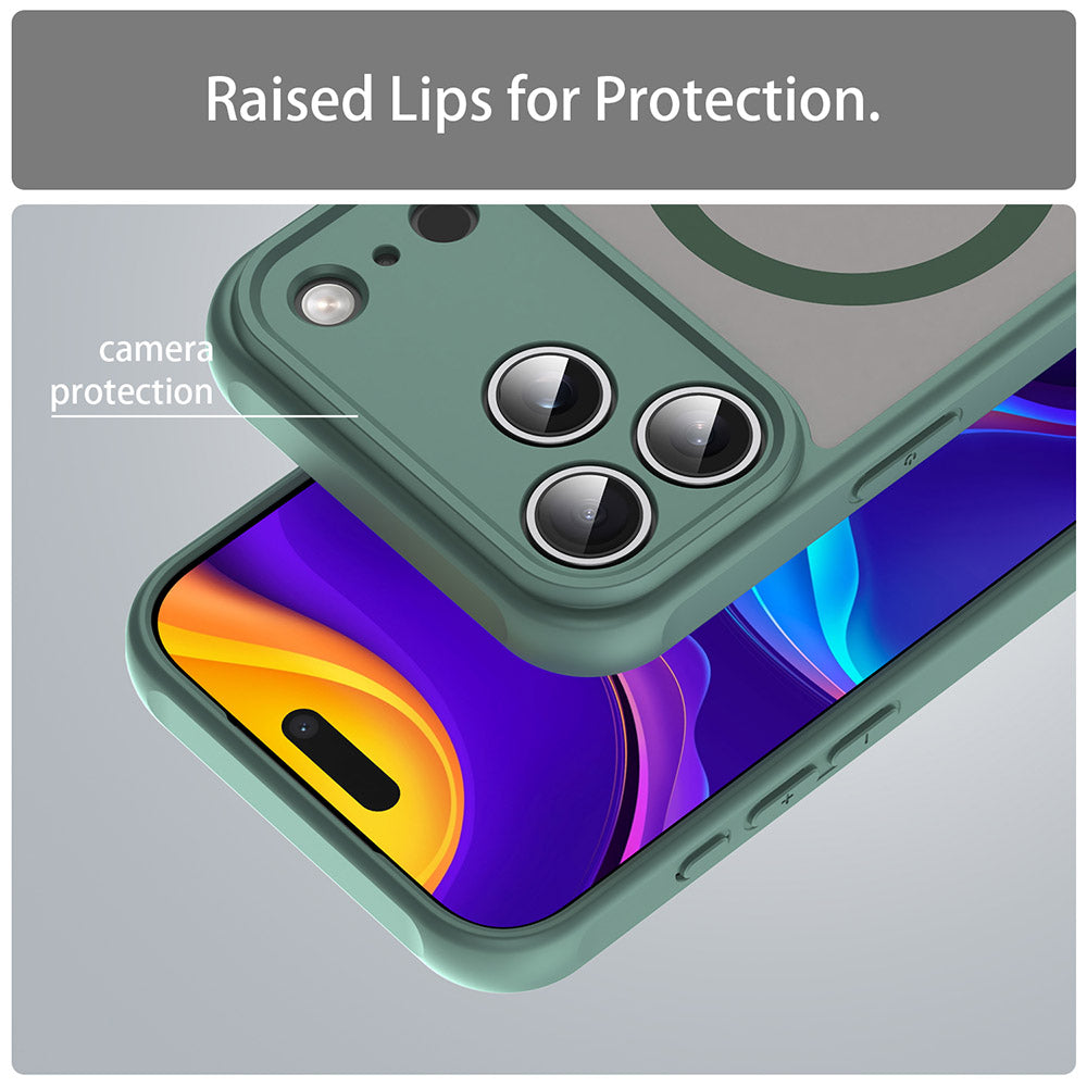 Husa MagSafe pentru Apple iPhone 18 Pro / 17 Pro, Techsuit, HaloFrost II, Verde