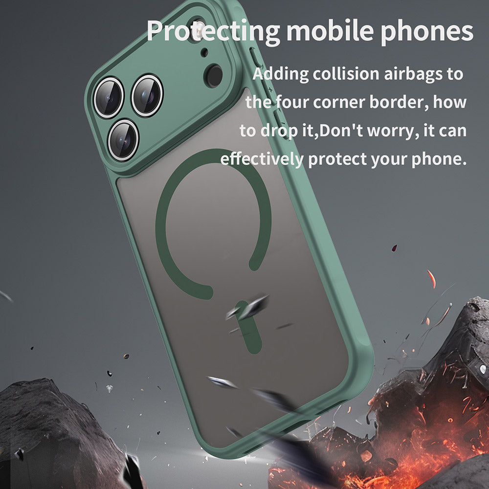 Husa MagSafe pentru Apple iPhone 18 Pro / 17 Pro, Techsuit, HaloFrost II, Verde