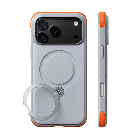 Husa MagSafe pentru Apple iPhone 18 Pro / 17 Pro, Torras, Ostand Q3 Rugged, Alba