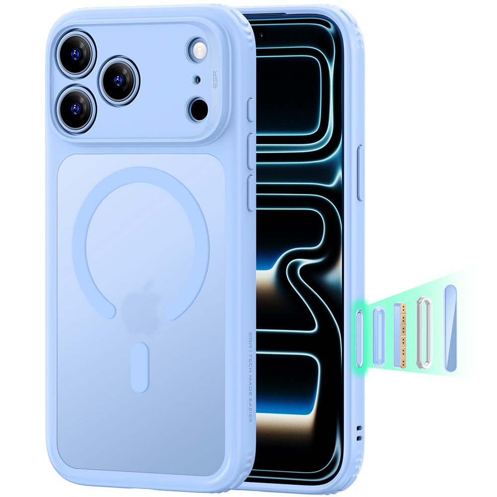 Husa MagSafe pentru Apple iPhone 18 Pro, ESR, Classic Hybrid, Bleu Satinata