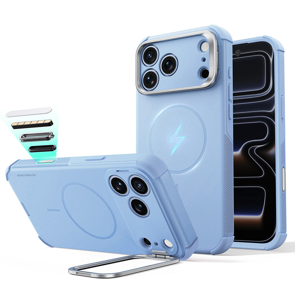 Husa MagSafe pentru Apple iPhone 18 Pro Max / 17 Pro Max, ESR, Cyber Armor Kickstand, Bleu