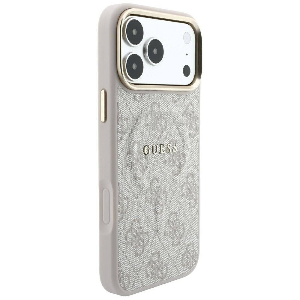 Husa MagSafe pentru Apple iPhone 18 Pro Max / 17 Pro Max, Guess, 4G Embossed Classic, Roz