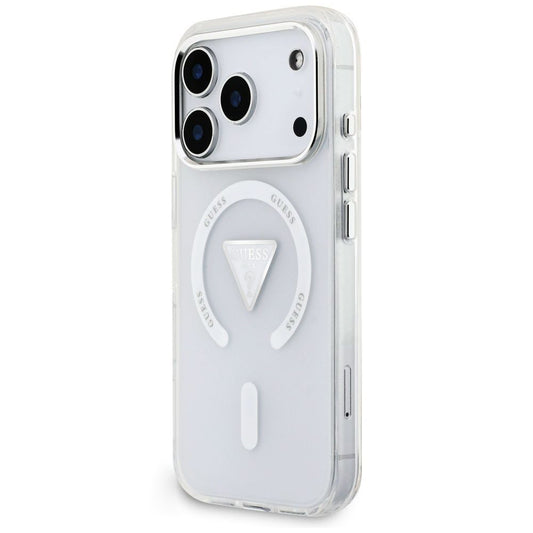 Husa MagSafe pentru Apple iPhone 18 Pro Max / 17 Pro Max, Guess, IML Gradient Triangle Logo, Transparenta