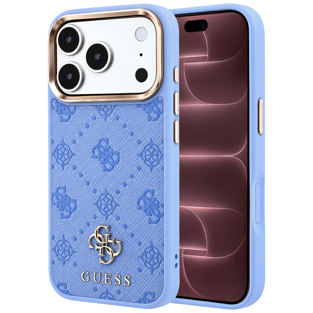 Husa MagSafe pentru Apple iPhone 18 Pro Max / 17 Pro Max, Guess, Peony 4G Small Logo, Bleu