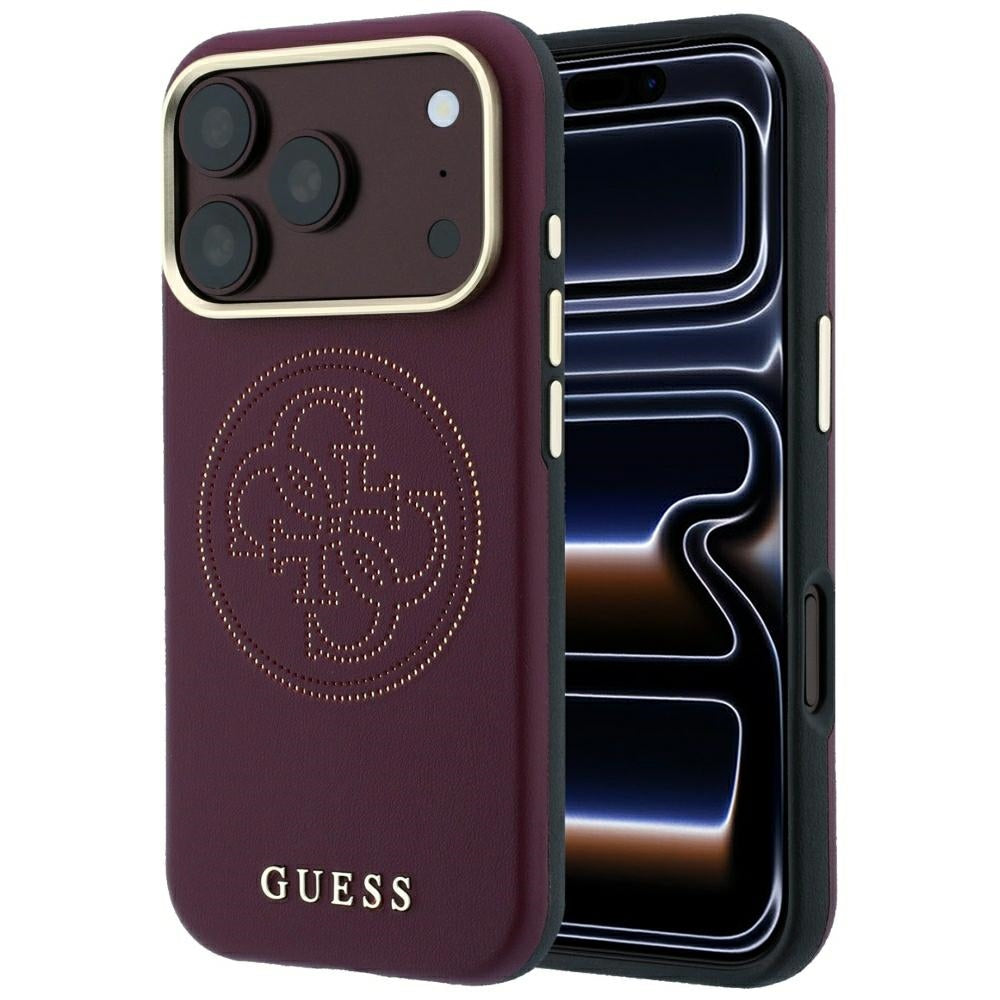 Husa MagSafe pentru Apple iPhone 18 Pro Max / 17 Pro Max, Guess, Perforated 4G, Visinie