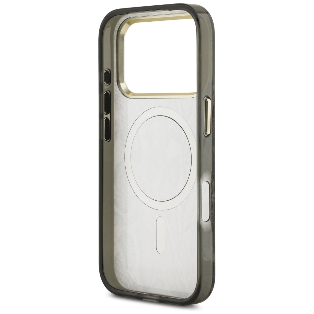 Husa MagSafe pentru Apple iPhone 18 Pro Max / 17 Pro Max, Guess, Python Pattern, Maro