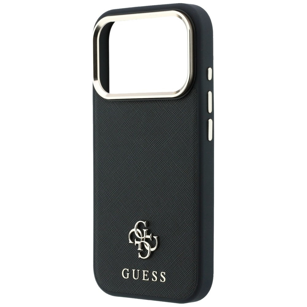 Husa MagSafe pentru Apple iPhone 18 Pro Max / 17 Pro Max, Guess, Saffiano Small 4G Classic, Neagra