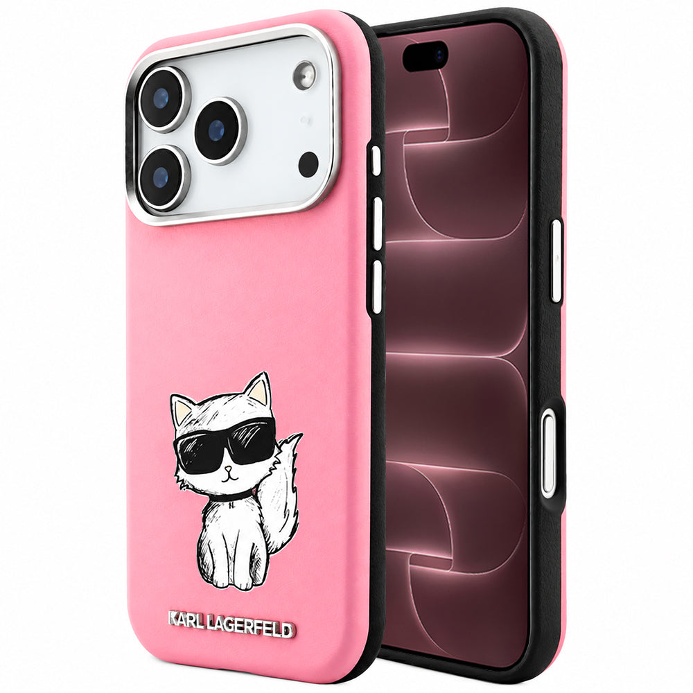 Husa MagSafe pentru Apple iPhone 18 Pro Max / 17 Pro Max, Karl Lagerfeld, Choupette Sketch, Roz