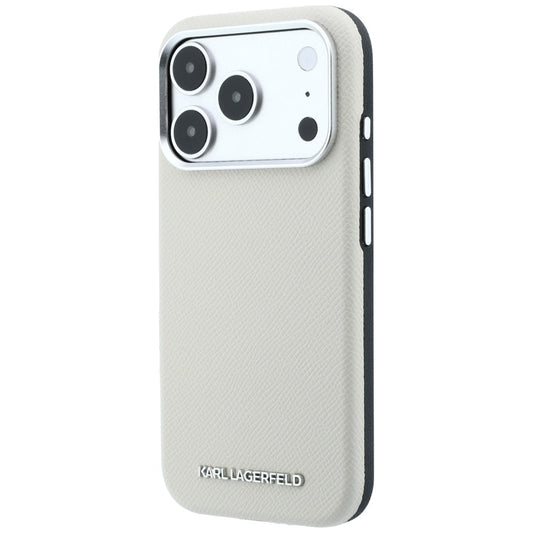 Husa MagSafe pentru Apple iPhone 18 Pro Max / 17 Pro Max, Karl Lagerfeld, Grained Elongated Logo, Bej