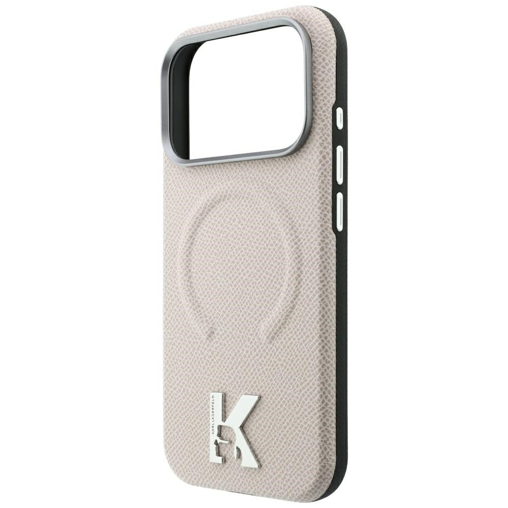 Husa MagSafe pentru Apple iPhone 18 Pro Max / 17 Pro Max, Karl Lagerfeld, Grained Embossed Ring , Bej