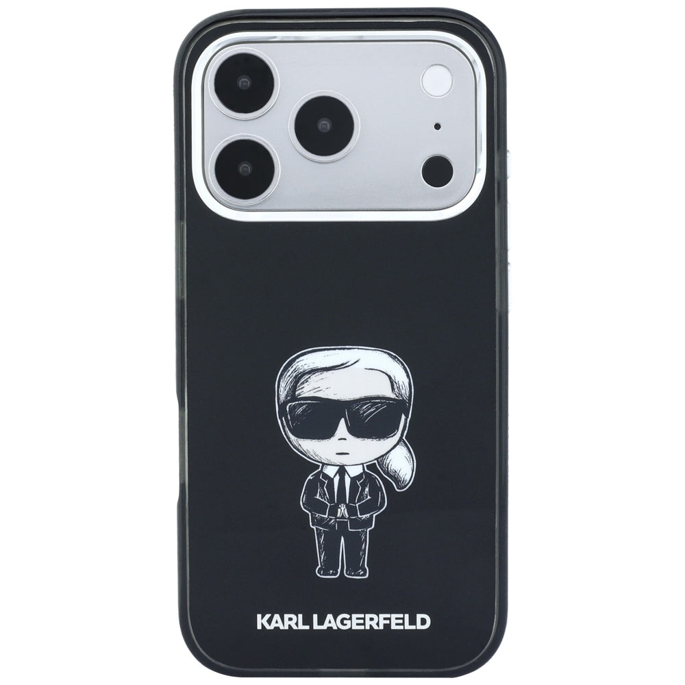 Husa MagSafe pentru Apple iPhone 18 Pro Max / 17 Pro Max, Karl Lagerfeld, HC IML Ikonik Sketch Print, Neagra