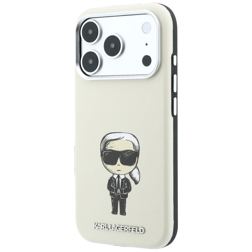 Husa MagSafe pentru Apple iPhone 18 Pro Max / 17 Pro Max, Karl Lagerfeld, Ikonik Sketch, Bej